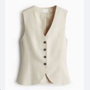 NWT H&M Ivory Buttoned Vest